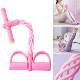 Pedal Resistance Band with Handle,6-Tubes Elastic Pull Rope Fitness Foot Pedal Resistance Bands for  Yoga Pilates Exercise