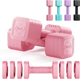 Dripex Adjustable Dumbbells Weight Set 2.5kg 5kg 10kg Dumbbell Pair 4-in-1 Weight Dumbbells Set Women Men with Non-Slip Handle