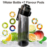 650ML Sports Air Water Bottle BPA Free, Fruit Scent Pods Air Flavor Caps,Leak Proof Sports Water Cup for Outdoor Running Gym