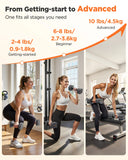 FEIERDUN Adjustable Dumbbell 2/4/6/8/10 lbs, 5-in-1 Set, Quick Adjust, Double Lock, for Home Gym