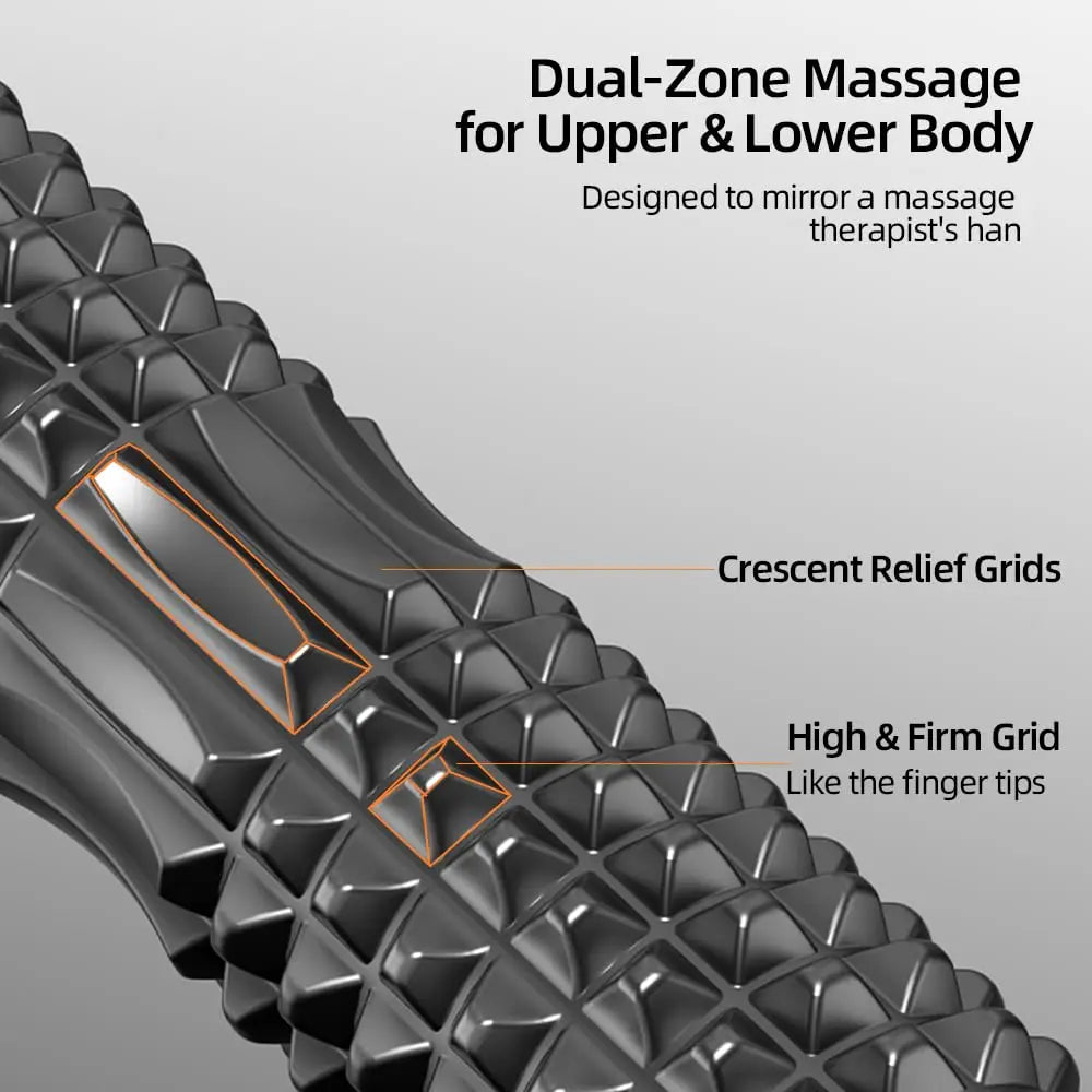 Foam Roller with Stand, 45cm Foam Roller Long Yoga Roller Foam Exercise Roller for Muscle Massage & Relaxation, Yoga Pilates