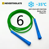 JR100-6  6 mm diameter PVC  WITH THREAD CORE skip rope 3.2 meters in between 15.5cm middle-long handle NEVERTOOLATE GOOD QUALITY