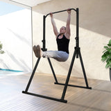 Triangular Pull up Station Black Horizontal Bar 1.75-2.3m Adjustable Height Freestanding Traction Bar for Gym School Home