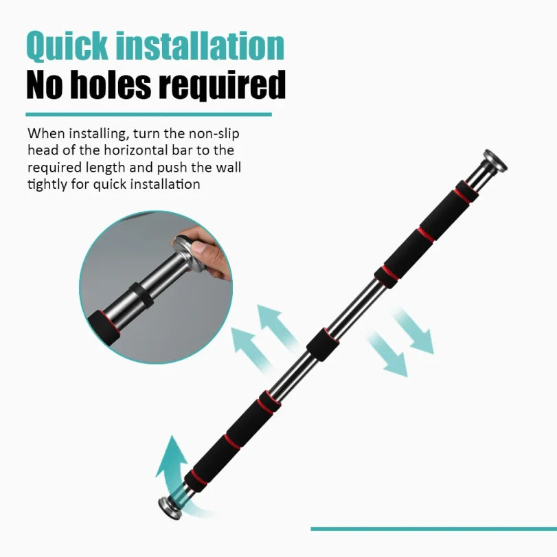 Door mounted horizontal bar home indoor fitness equipment without punching pull up single and parallel bar door frame trainer