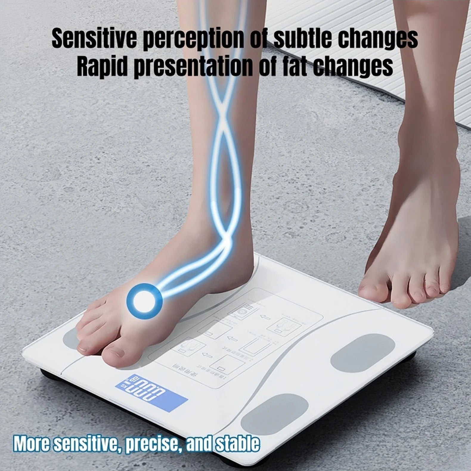 USB intelligent precise body fat scale, human body composition analyzer, Bluetooth compatible smartphone application