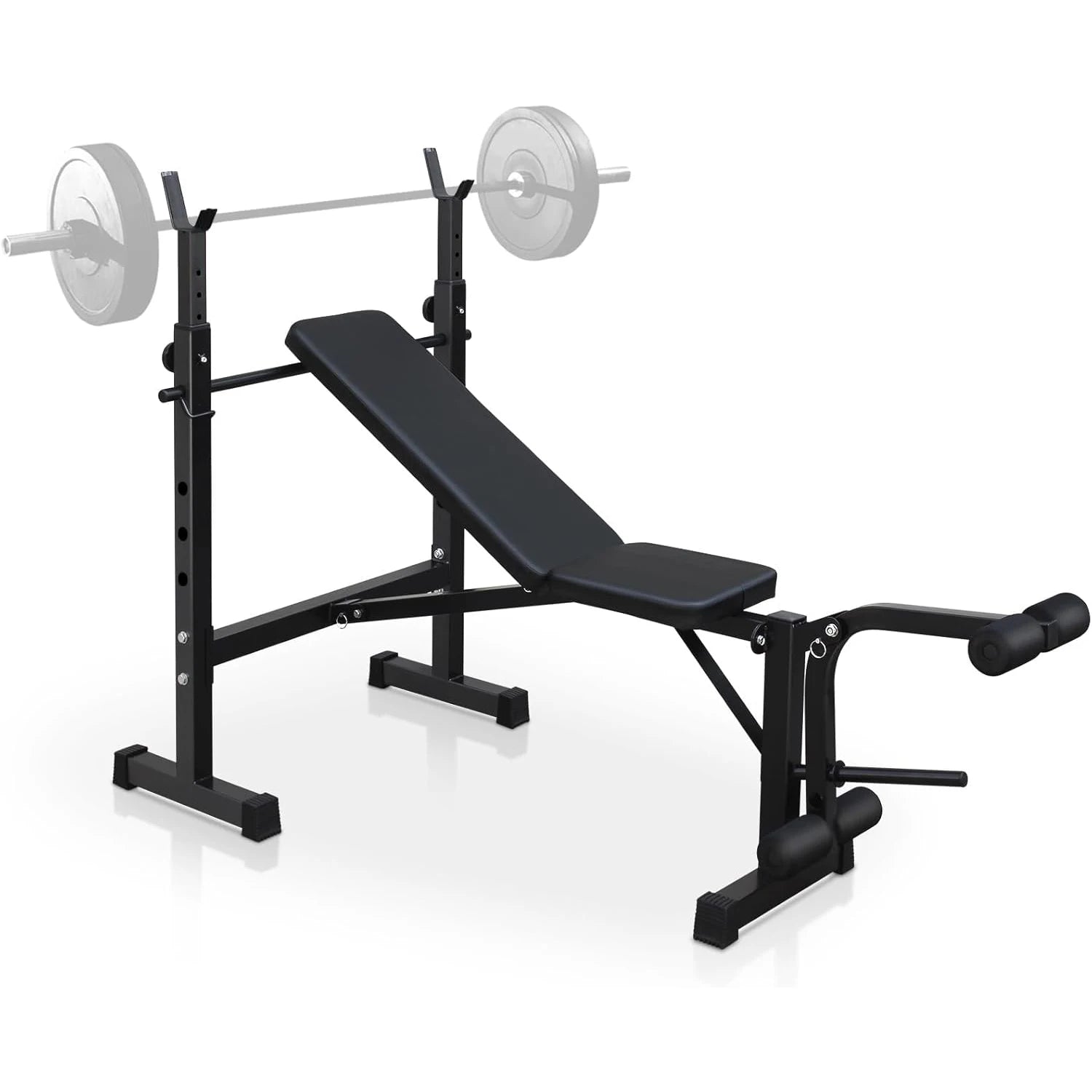 Adjustable Weight Bench Set with Squat Rack/LAT Pulldown/Leg Extension Heavy Duty Home Gym Strength Training Equipment
