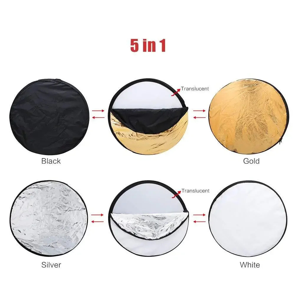 110cm Photography Reflector Foldable Portrait Fill Light Board Enhance Gloss Reflective Panel For Outdoor Live Streams Photo