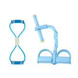 6-Tube Resistance Bands Set TPE Sport At Home Yoga Pedal Puller Shoulder Opening with Foam 8-Line Tension Rope Fitness Equipment