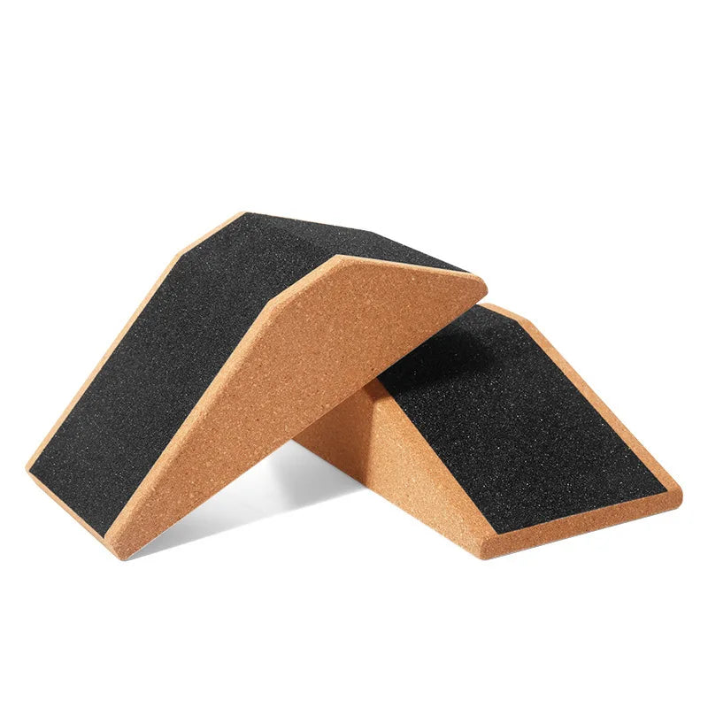 2pcs Cork Yoga Wedge Block Non-Slip Surface for Squat Heel Elevation Calf Stretching Home Gym Fitness Accessories