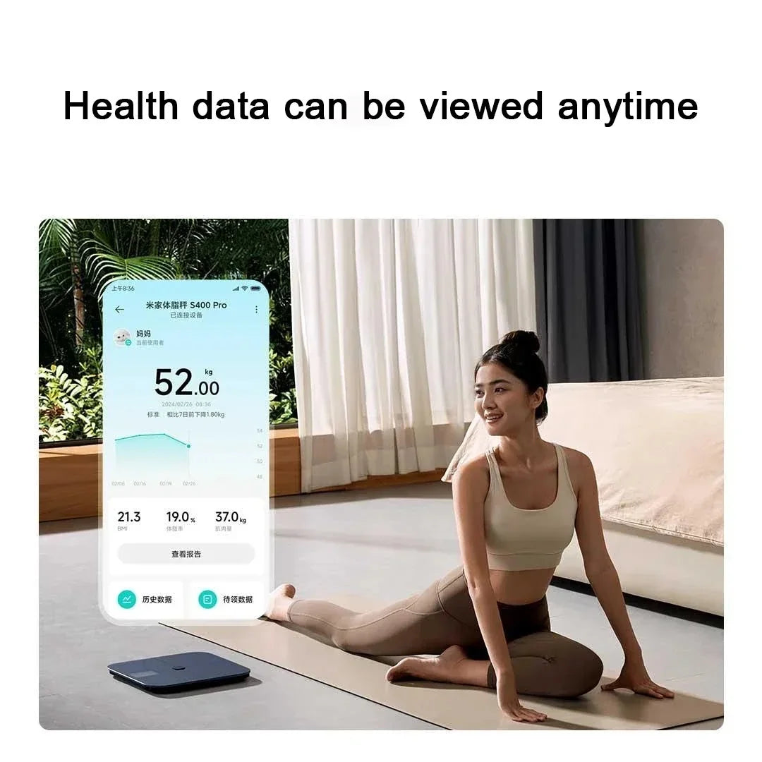 New Mijia Body Fat Scale S400 Pro 3.5in TFT Color Screen Bluetooth5.1 Smart Home Body Composition Scale Work with Mijia APP