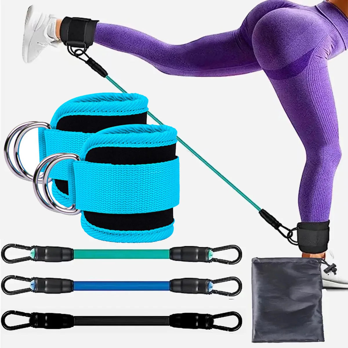 Ankle Straps Resistance Bands Set Fitness Workout Exercise Equipment Ankle Weight Yoga Elastic Fitness Band For Gym Man Woman