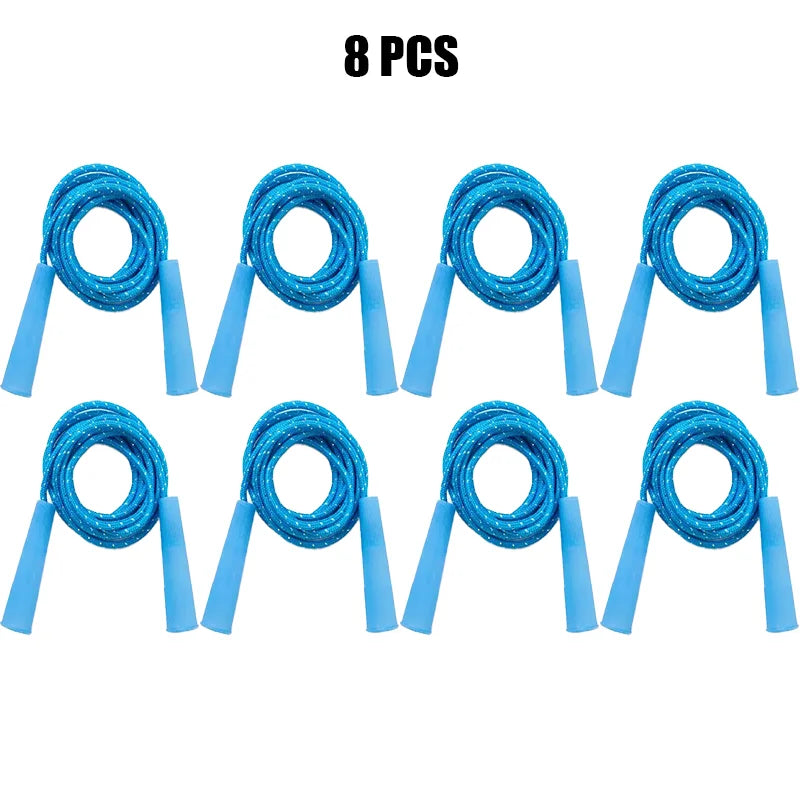 2/4/8/16Pcs Cotton Rubber Skipping Rope For Fitness Elementary School Cloth Braided Rope Fitness Student School Exercise
