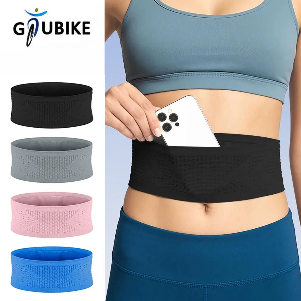 Seamless Invisible Running Waist Belt Bag Gym Bags Lightweight Invisible Mobile Phone Bags Portable Elastic Run Cycling Bag