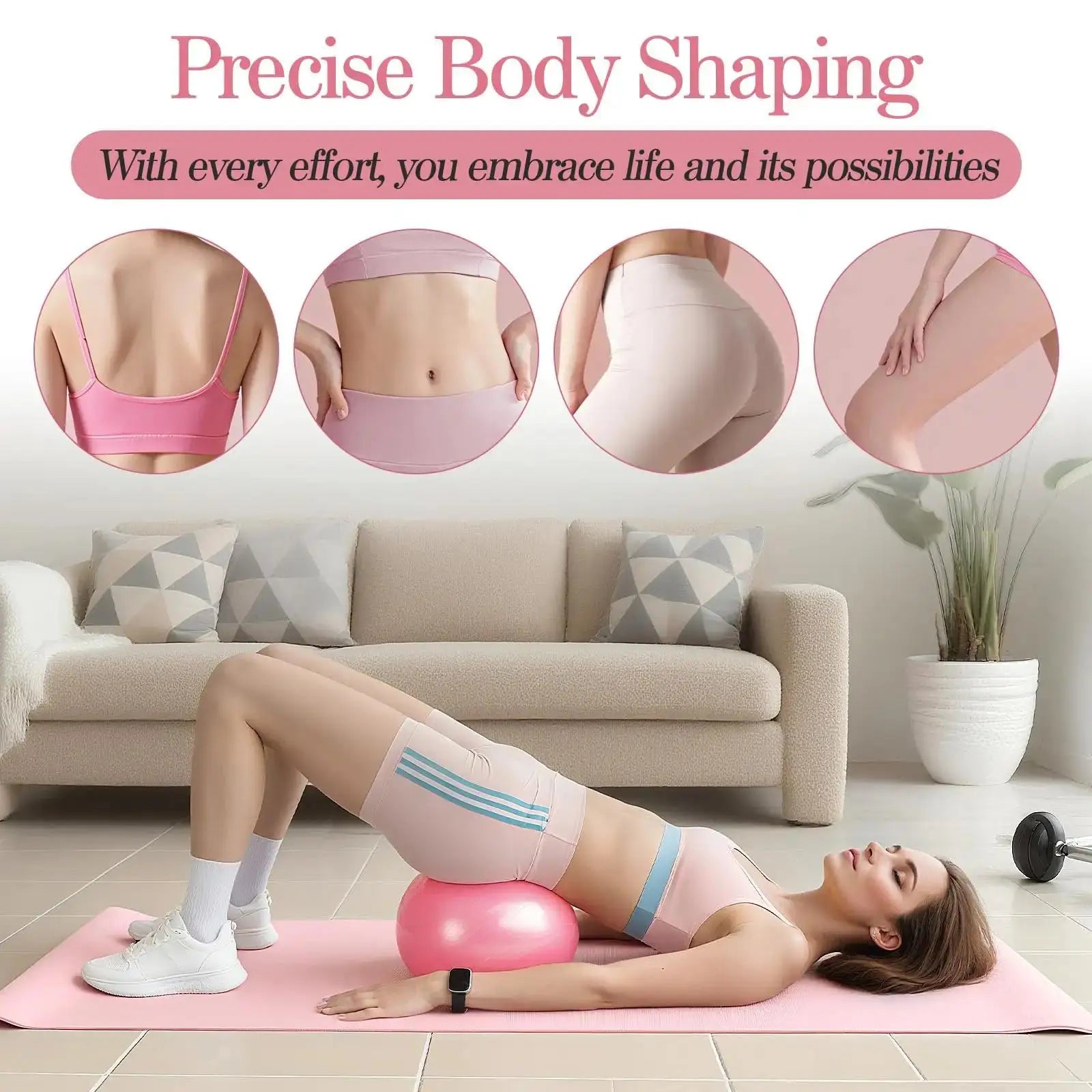 NEW Pilates Ball And Ring Set Pilates Fitness Ring Resistance Band Exercise Workout Fitness Equipment