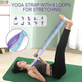 Numbered Resistance Bands with Guide Purple Blue Pink Elastic Straps for Yoga Pilates Home Gym Pull-Up Training Band