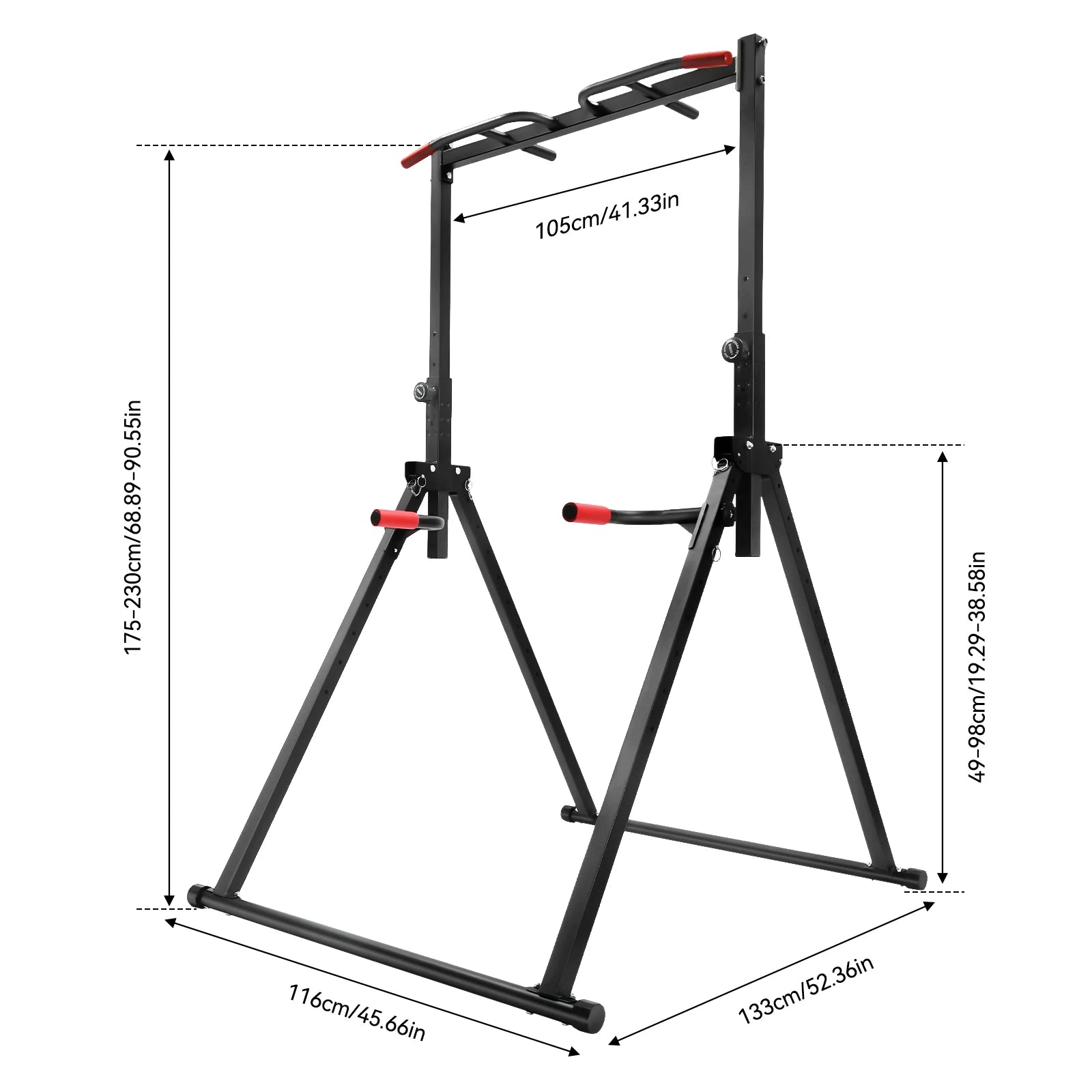 Home Gym Adjustable Horizontal Bar for Pull-Ups/Inverted Rows - Smooth Surface, Stable Triangular Structure