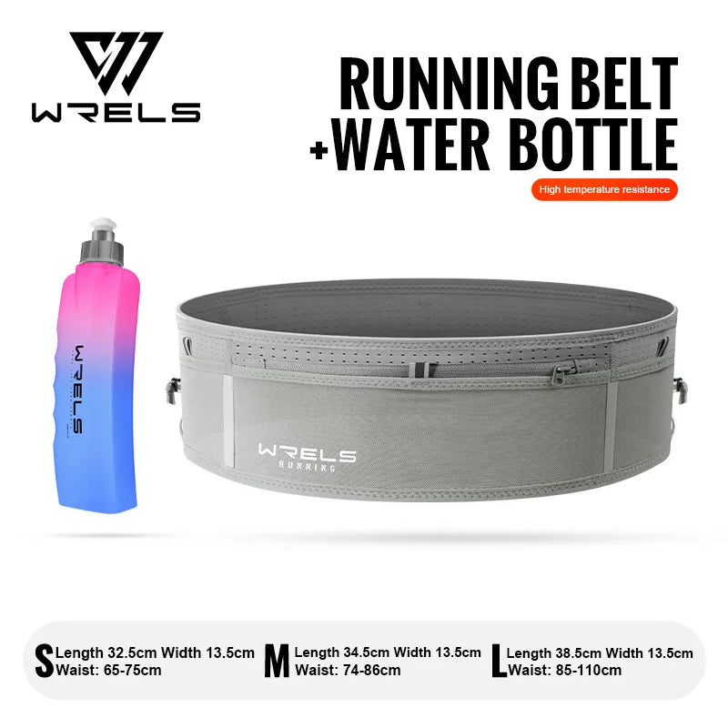 WRELS Men Women Elastic Outdoor Running Waist Belt Slim Sports Fanny Pack Invisible Waist Bag Lightweight Fitness Waist Belt
