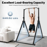 Triangular Pull up Station Black Horizontal Bar 1.75-2.3m Adjustable Height Freestanding Traction Bar for Gym School Home