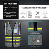 AYKRM High Visibility Safety Vest with Pockets Reflective Strips and Zipper,Yellow Orange(XS-6XL)