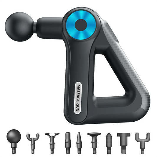 Mini Triangle Massage Gun, 9 Speeds Electric Fascia Massager with 9 Heads, 1500mAh Quiet Deep Tissue Muscle Relaxation Device