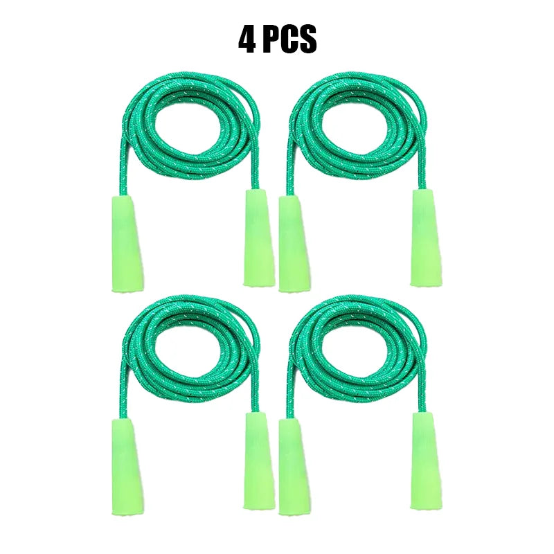 2/4/8/16Pcs Cotton Rubber Skipping Rope For Fitness Elementary School Cloth Braided Rope Fitness Student School Exercise