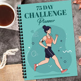 1PC 75-Day Challenge Fitness Planner Notebook, Track Habits, Meals, Mood, and Workouts, Daily Wellness Journal for Health & Disc