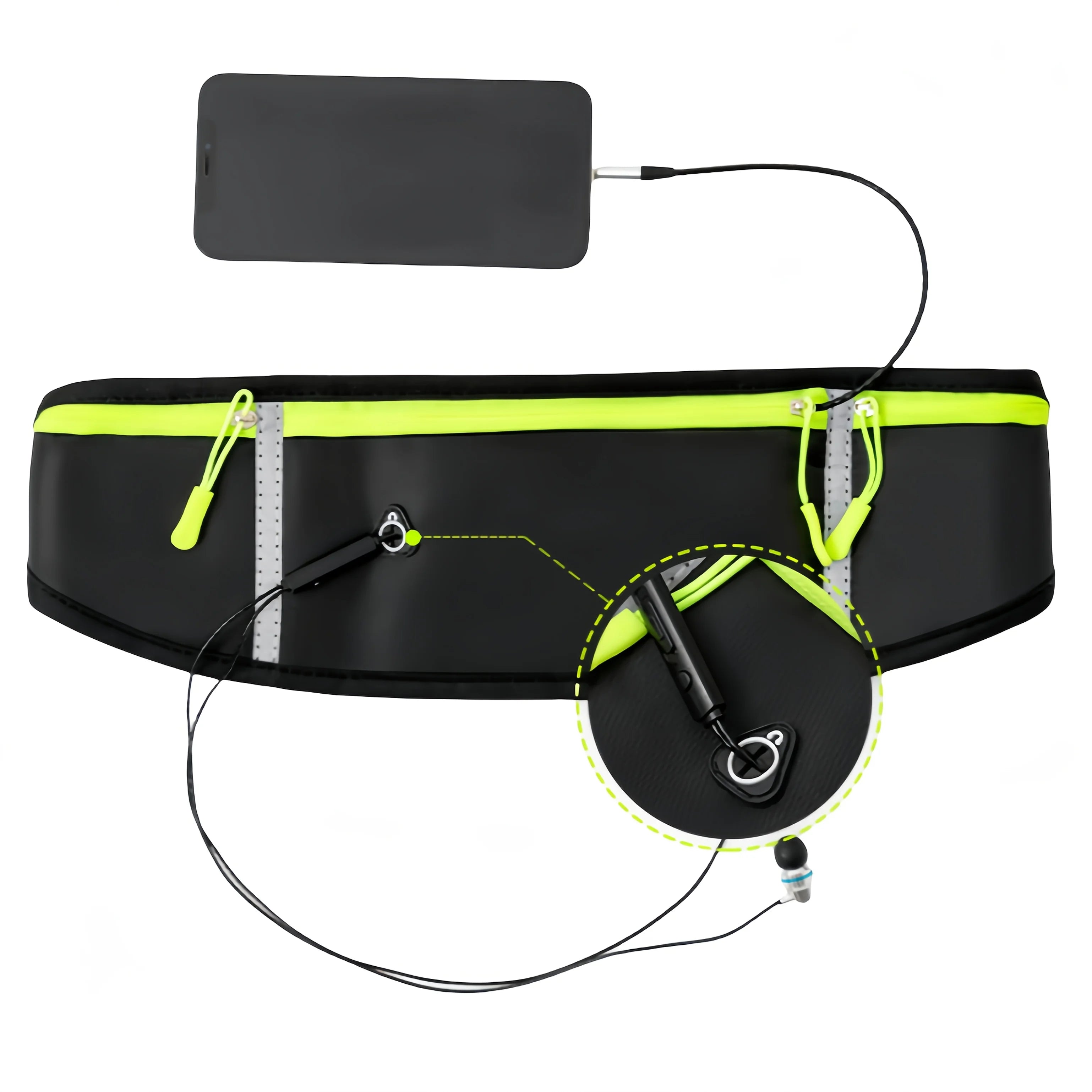 Slim-Fit Running Belt, Men's and Women's Fitness Waist Bag, Mobile Phone Holder Sports Waist Bag, for Running, Walking, Cycling, Camping, Gym