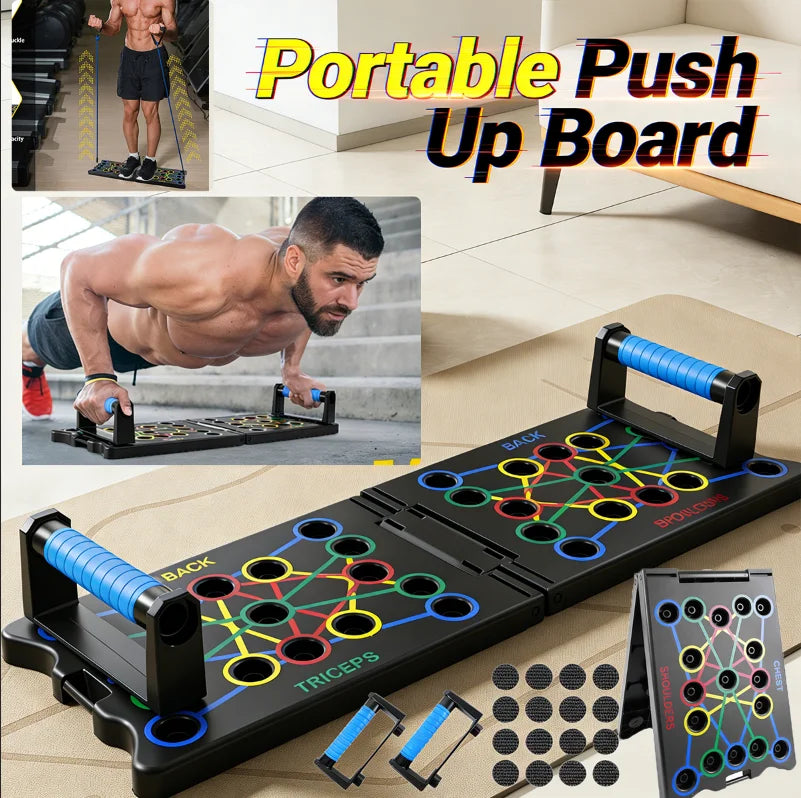 Push Up Board with Handles and Ropes 24-in-1 Multi-Function Home Gym Equipment for Chest, Shoulder & Triceps Workout Strength