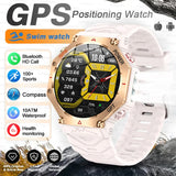 GPS New Titanium alloy Smart Watch AMOLED 10ATM Waterproof Compass Tactics Flashlight Voice Call Sport Men Fitness Swim Bracelet