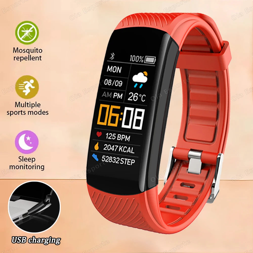Smart Fitness Tracker Watch Heart Rate Monitor Sleep Steps Swim Waterproof Health Exercise Bracelet For Men Women Smartwatch New