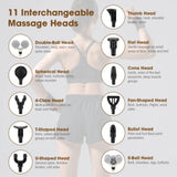 11-IN-1 Electric Massage Gun 99 Level Powerful Fascia Gun High-Frequency Vibration Body Massage Gun USB Rechargeable