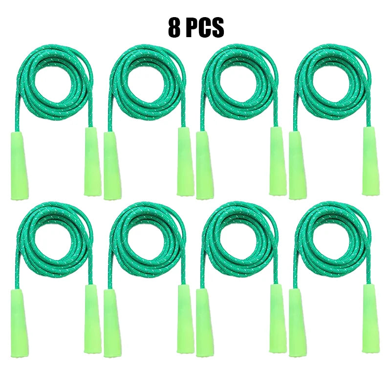 2/4/8/16Pcs Cotton Rubber Skipping Rope For Fitness Elementary School Cloth Braided Rope Fitness Student School Exercise