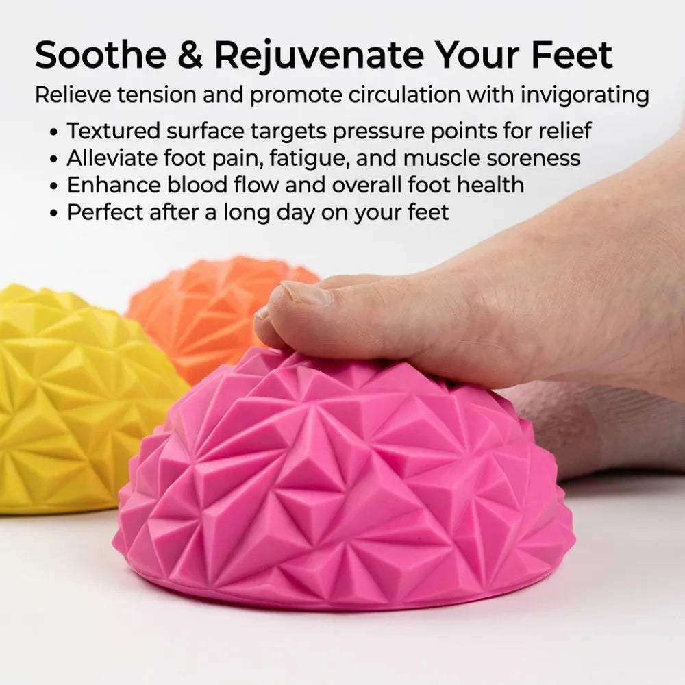 16cm Yoga Ball PVC Inflatable Massage Point Half Fit Ball Balance Trainer Stabilizer GYM Pilates Fitness Pineapple Massage Ball