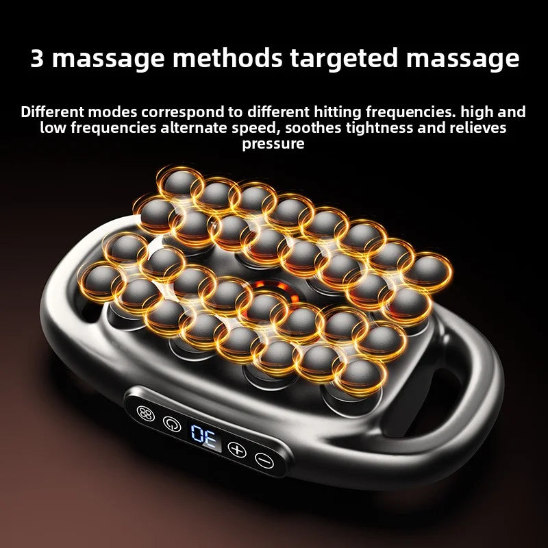 32 Massage Head Massage Gun Deep Tissue Muscle Professional Grade High Power Wireless High Frequency Vibration With Heating Gift
