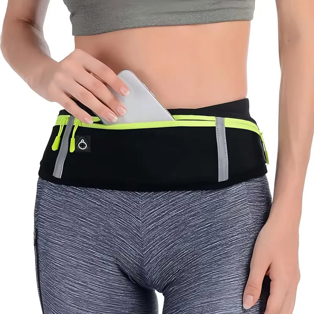 Slim-Fit Running Belt, Men's and Women's Fitness Waist Bag, Mobile Phone Holder Sports Waist Bag, for Running, Walking, Cycling, Camping, Gym