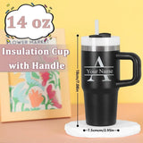 Personalized of Name 14Oz SUS304 Travel Cup Customization Water Bottle with Straw Suitable for Birthday Gifts Sport Water Bottle