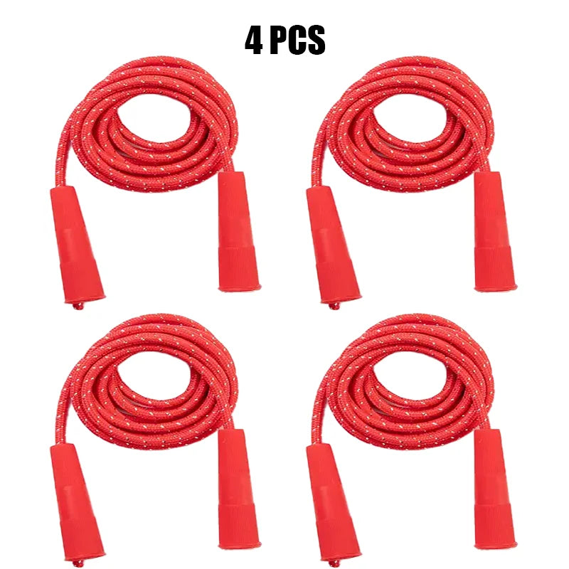 2/4/8/16Pcs Cotton Rubber Skipping Rope For Fitness Elementary School Cloth Braided Rope Fitness Student School Exercise