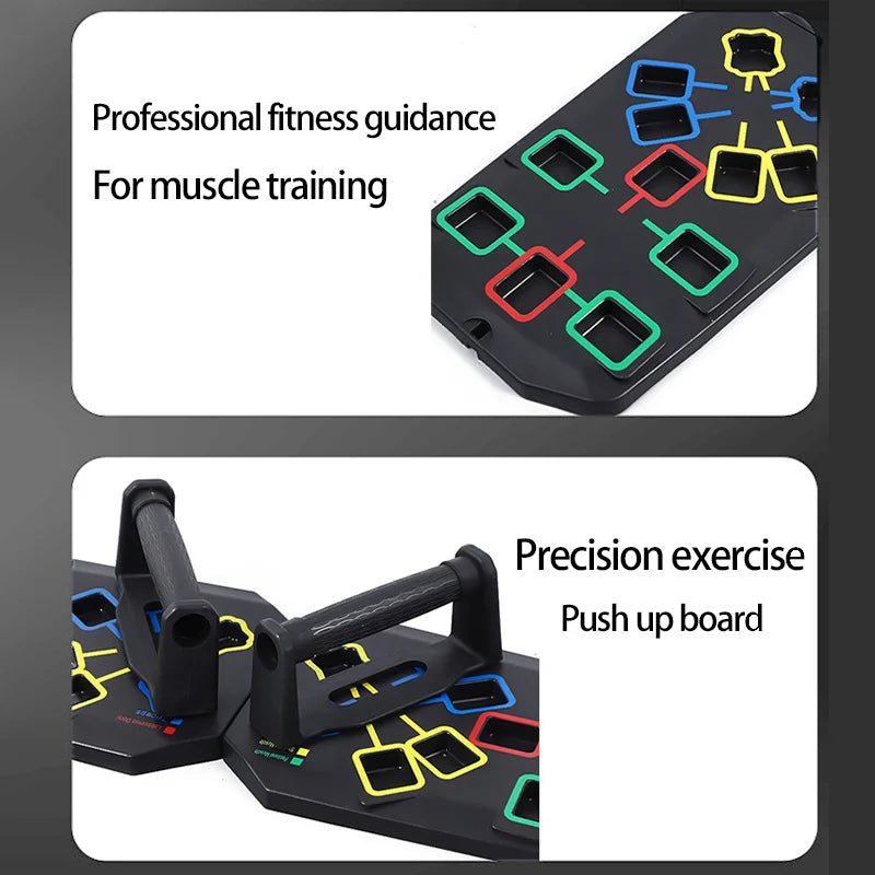 Portable Multifunctional Push-up Board Set With Handles Foldable Fitness Equipment For Chest Abdomen Arms And Back Training